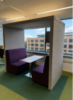 Acoustic meeting/work booth with table and benches 246x135x229 cm, ST04779 - Image 2
