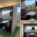 Acoustic meeting/work booth with table and benches 246x135x229 cm, ST04779