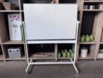 Whiteboard on wheels - double side and magnetic -165,5/150x66,5x-H100/197cm, ST04860