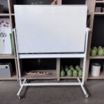 Whiteboard on wheels - double side and magnetic -165,5/150x66,5x-H100/197cm, ST04860