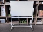 Whiteboard on wheels - double side and magnetic -165,5/150x66,5x-H100/197cm, ST04860 - Image 2