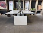 Electric sit-stand duo desk with with socket - 165-157.5 x 180.5 - 74.5 x H 66-132 cm, ST04855 - Image 3
