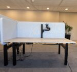 Electric sit-stand duo desk with cable managemen, socket and monitor arm 160x80xH64.5-130 cm, ST04876 - Image 3