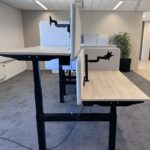 Electric sit-stand duo desk with cable managemen, socket and monitor arm 160x80xH64.5-130 cm, ST04876