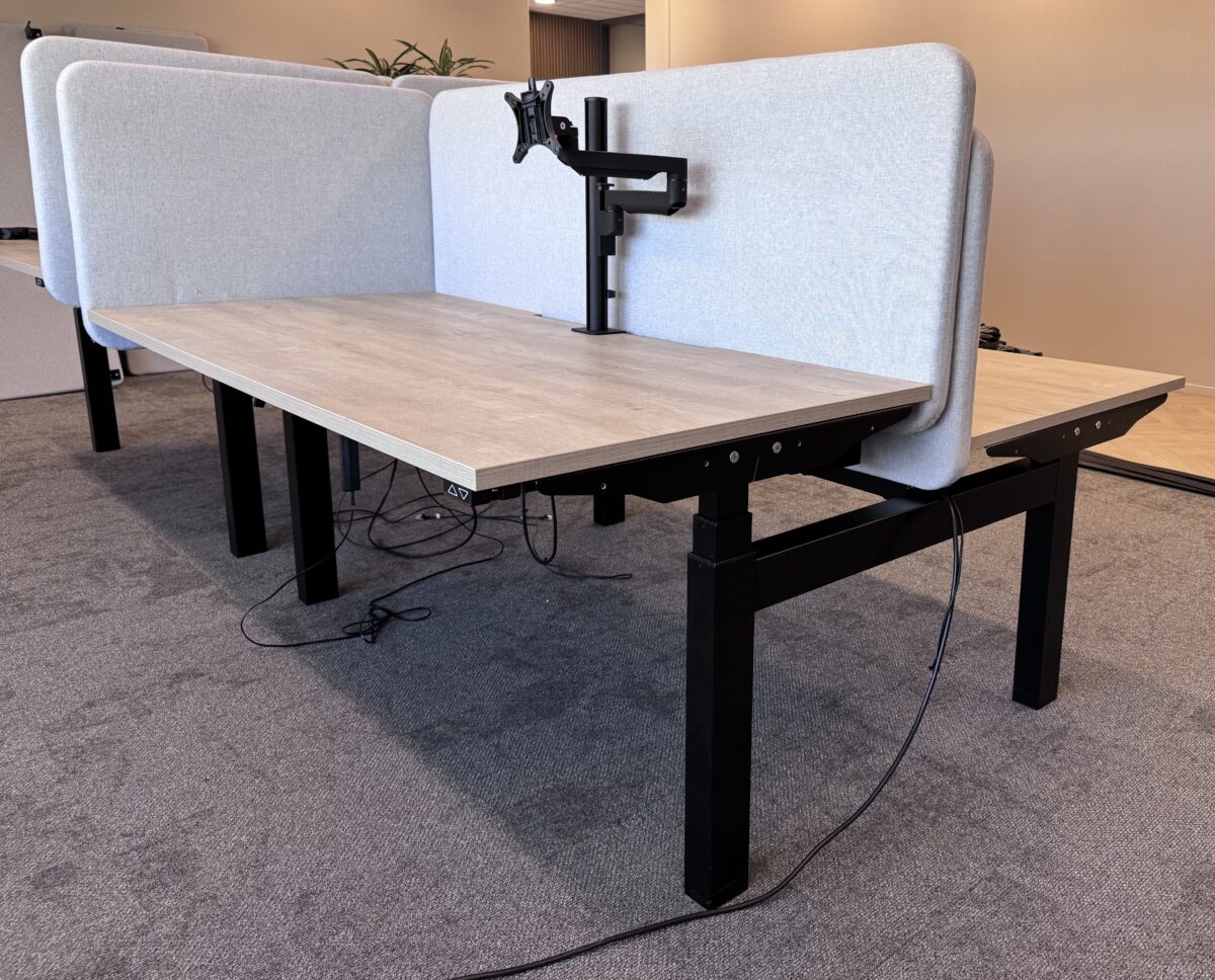 Electric sit-stand duo desk with cable managemen, socket and monitor arm 160x80xH64.5-130 cm, ST04876 - Image 13